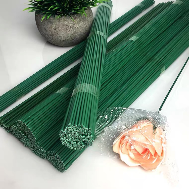2号花枝胶包花杆玫瑰花杆绿铁丝枝干（超值活动）