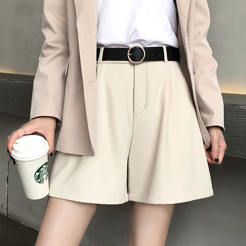 u 91西装短裤女夏季高腰显瘦休闲工装外穿a字百搭阔腿2025年新款