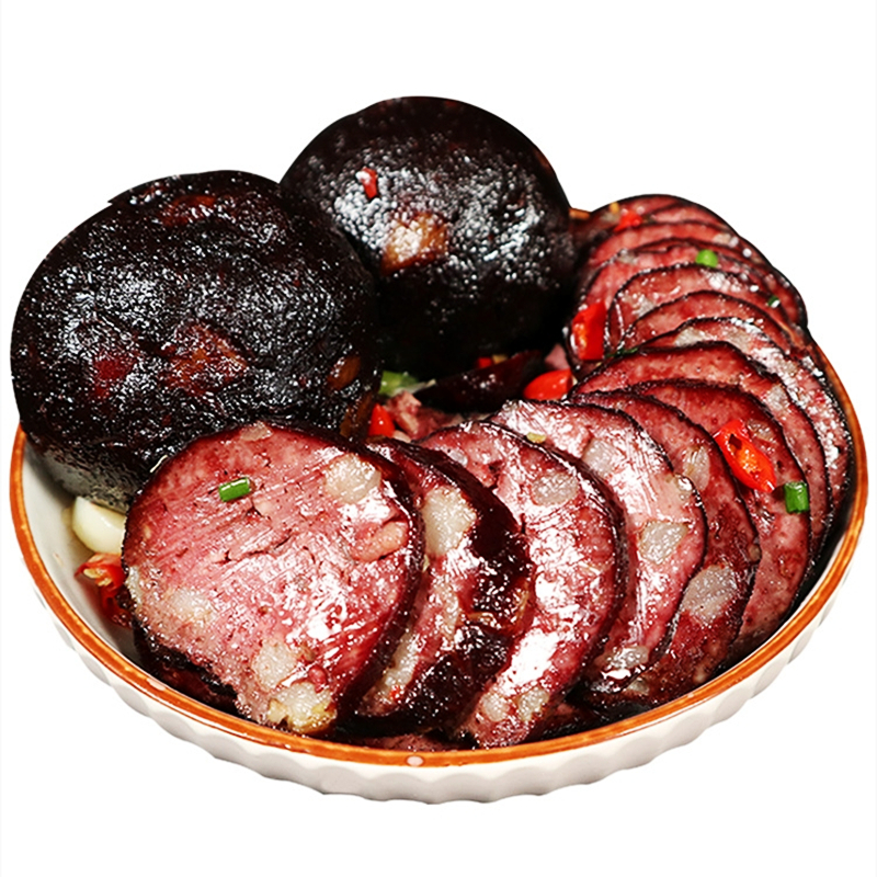 猪血豆腐纯手工猪血丸子农家风味柴火烟熏猪血粑粑350克