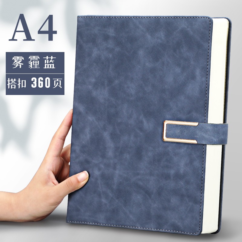 【加厚A4搭扣 笔记本】厚本子商务简约记事本搭扣软皮面笔记本装订