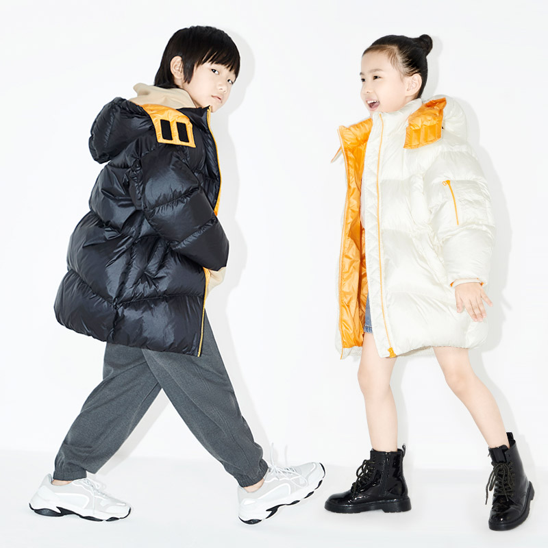 [加厚]little moco童装新款厚羽绒服中长款羽绒外套#KBO3EINT03