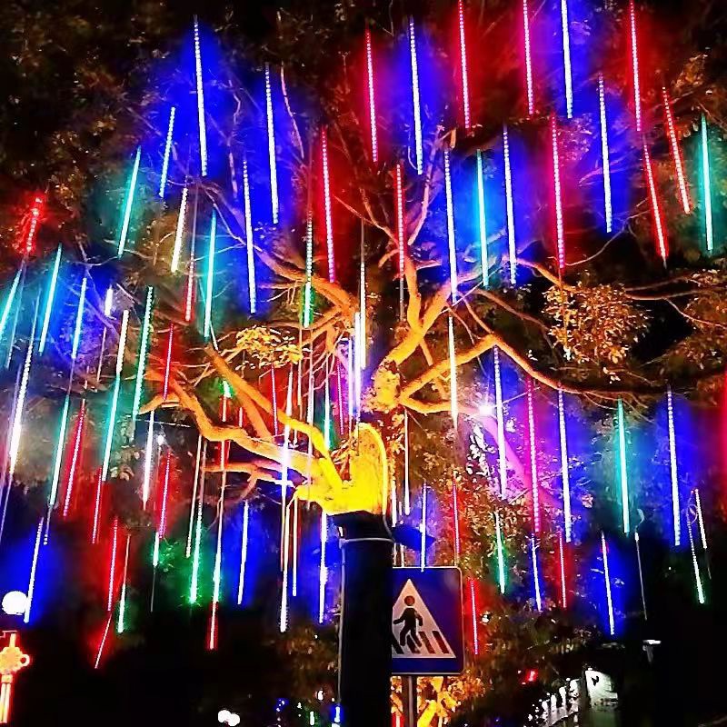户外LED流星雨彩灯防水彩灯闪灯串灯挂树上的装饰