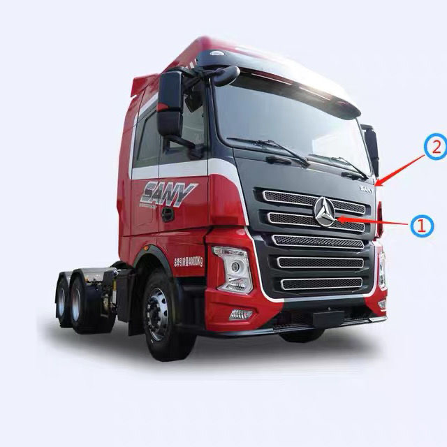 三一重卡英杰版军亮版俊领版王道版贴字前车标sany字母车贴标logo