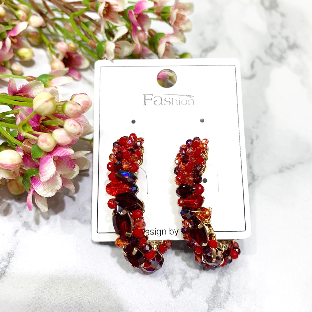 铜合金玻璃耳饰 民族风纯手工制作耳环3480