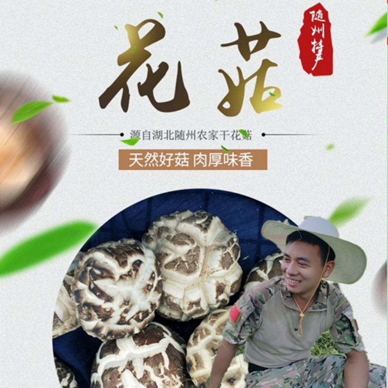 花花菌子【精选】广水特产深山农家种植花菇250g/500g