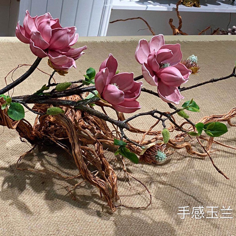 高档手感玉兰轻奢新中式简约风格婚庆家庭家庭商场装饰仿真花假花