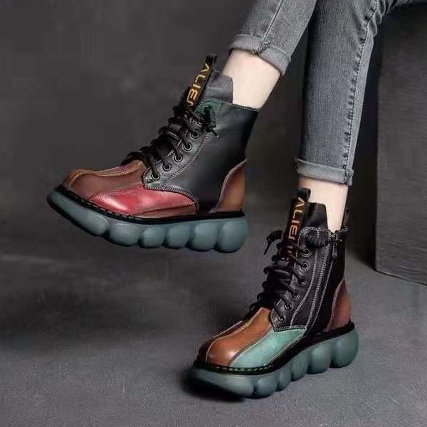 爱舞服饰 彩虹厚底系带百搭高帮鞋（bu退bu换）