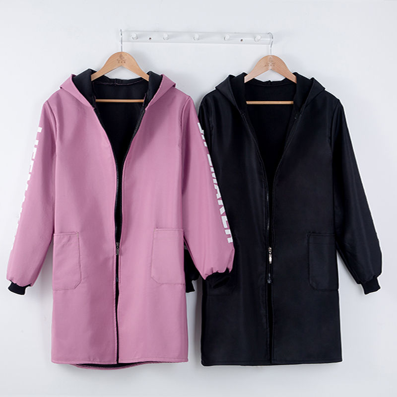 生活匠加绒罩衣女士上衣大人加厚保暖围裙家用厨房工作服男士时尚