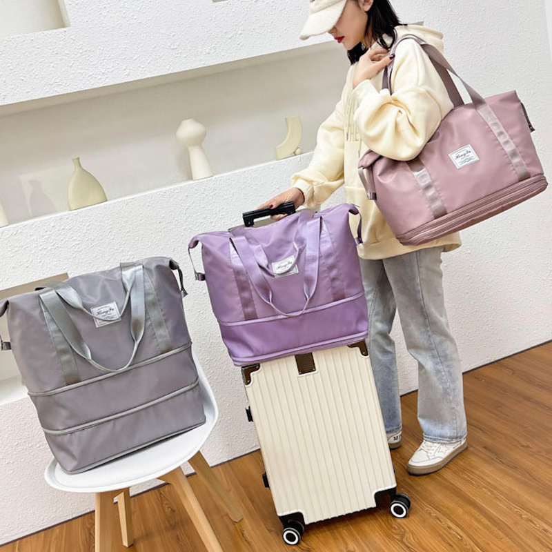 手提短途旅行包可套拉杆箱女轻便简约出差便携旅游包行李袋大容量