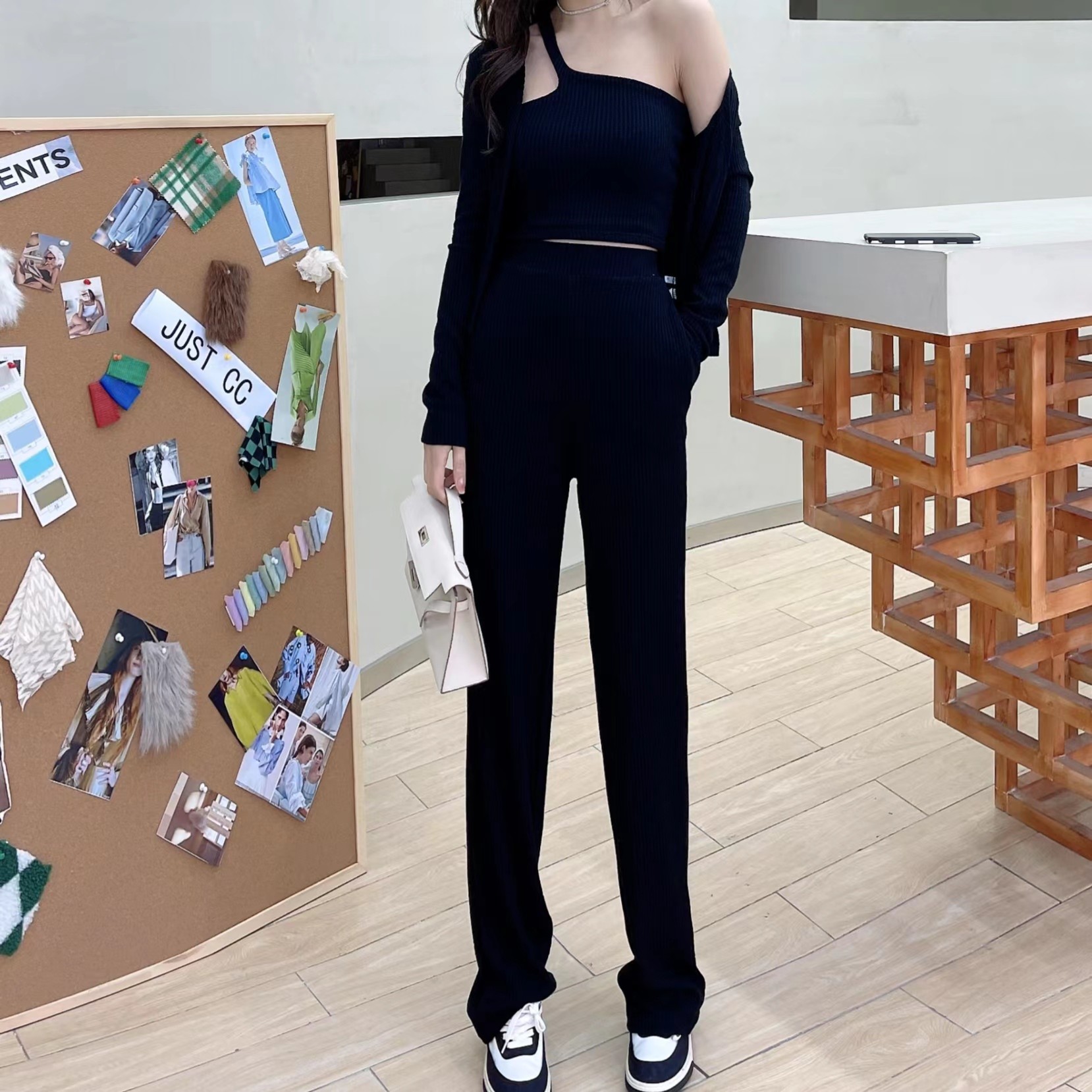 《特价》韩系慵懒针织三件套（2158）休闲时尚显瘦套装女