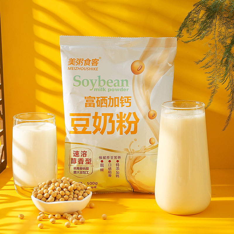 富硒加钙豆奶粉黄豆粉速溶顺滑醇香型高蛋白营养低脂早餐代餐500g