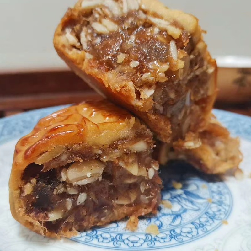 广东信宜金港湾月饼手工制作广式金腿伍仁月饼袋装500g包邮食用