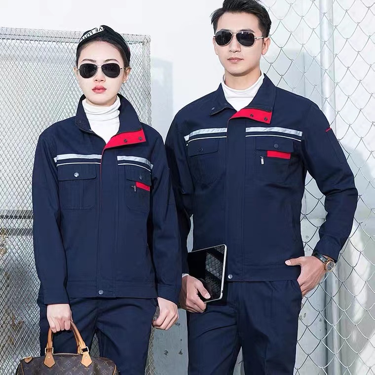 春秋汽修工人加厚长袖工作服套装耐磨修车定制工服上衣劳保服装