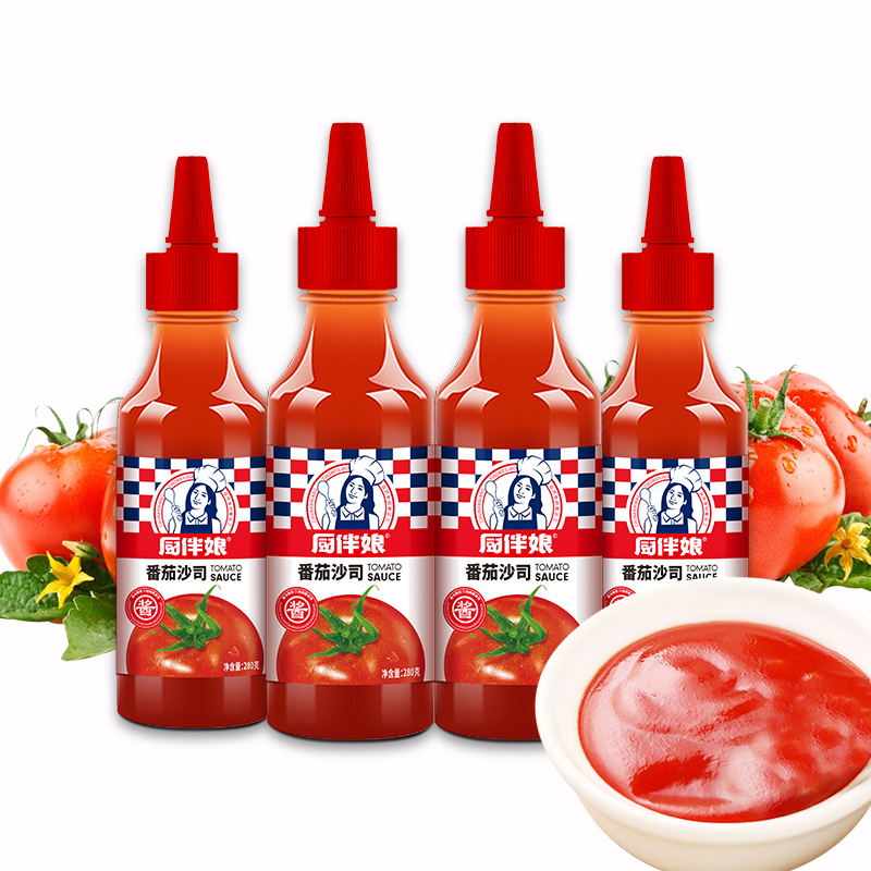 厨伴娘番茄沙司280g装0脂肪酸甜番茄酱手抓饼酱美味