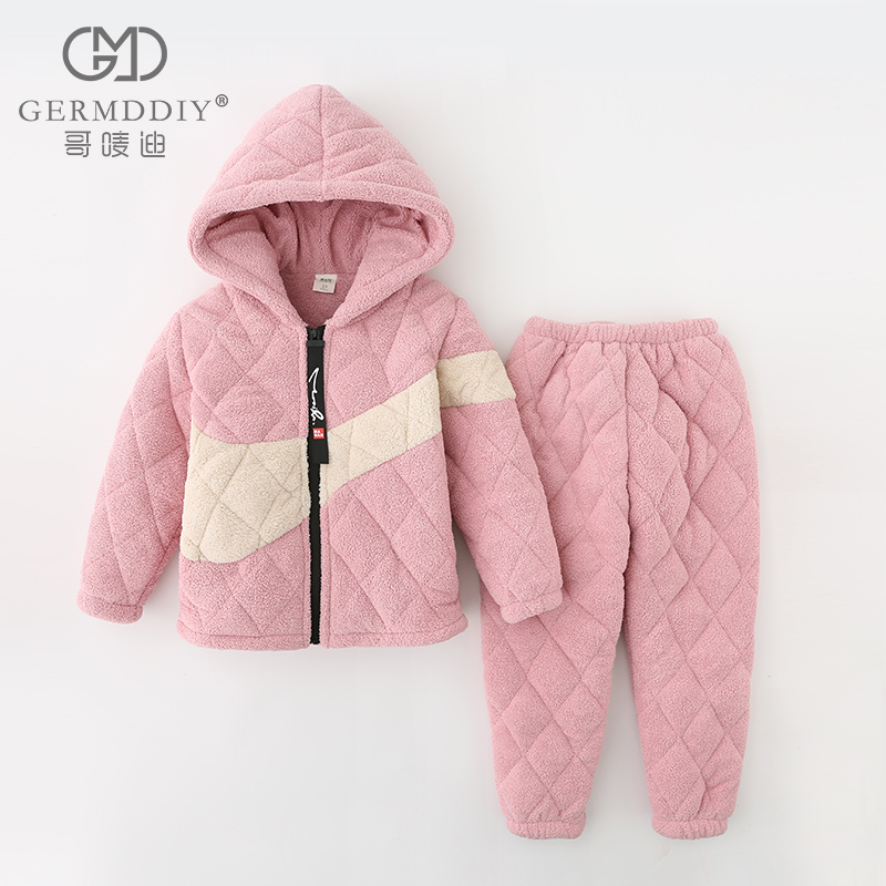 GERMYDDIY/哥唛迪女童三层夹棉睡衣女孩中大童冬季保暖棉袄家居服