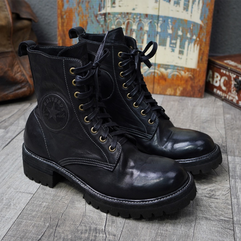 UGLYBROS/丑兄弟摩托车骑行鞋靴哈雷复古印第安CM300机车靴马皮