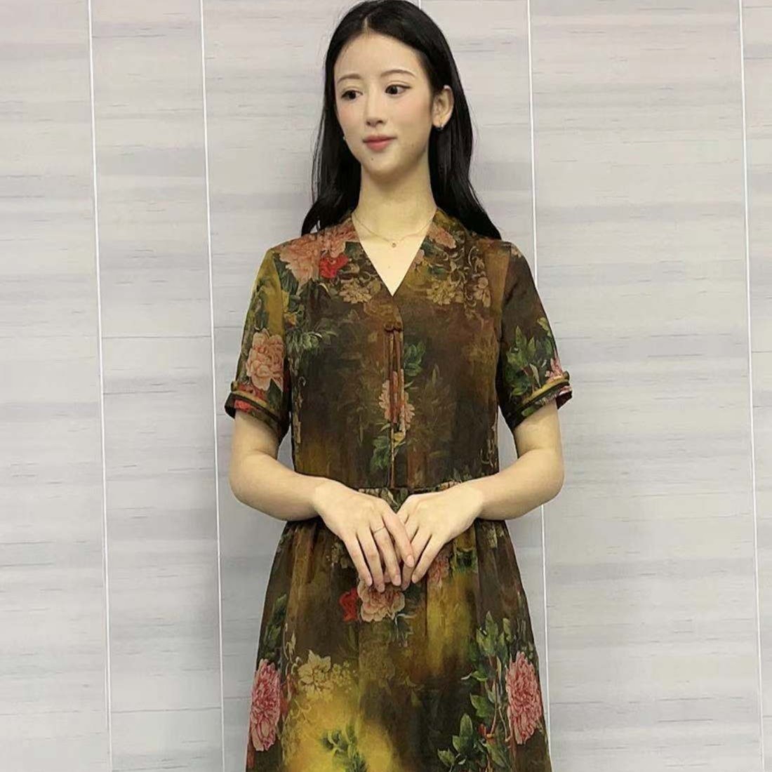 森比垚 29081#香云纱连衣裙女装