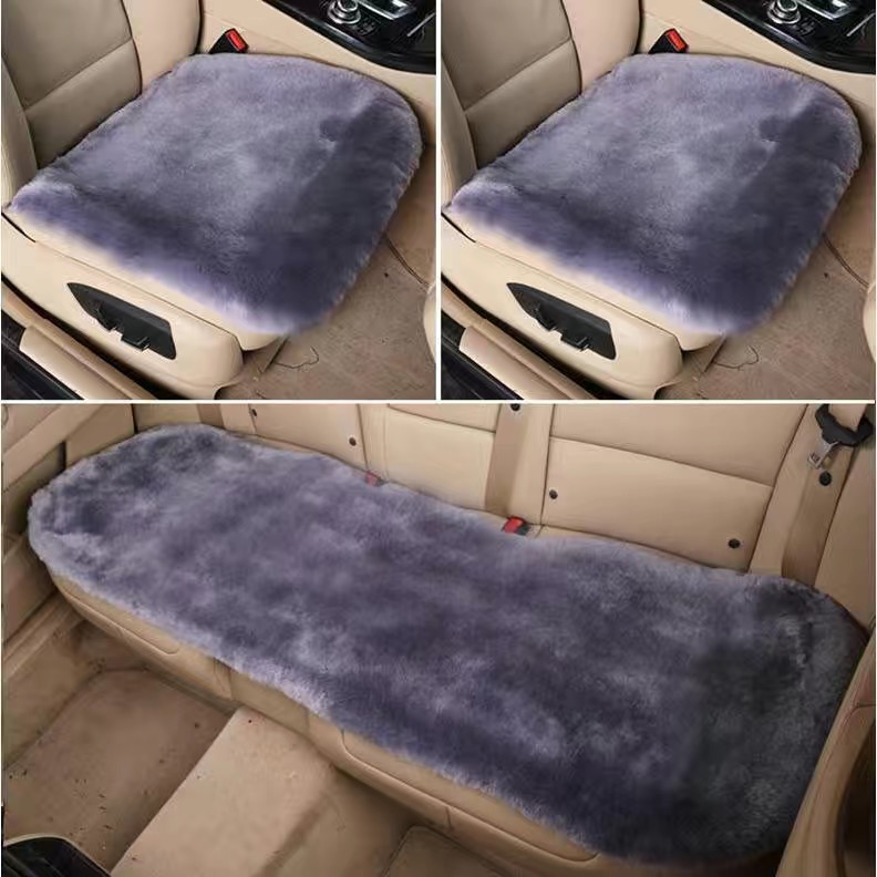 纯羊毛冬季汽车坐垫三件套真皮毛一体加厚保暖羊剪绒短毛汽车座垫