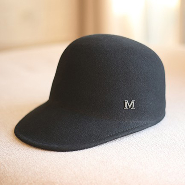 光板毛呢鸭舌帽骑士帽毛呢帽子女秋冬韩版百搭棒球帽马术帽宽檐潮