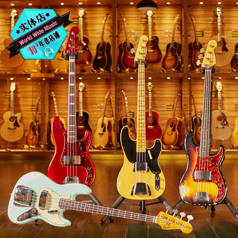 世音琴行 芬达Fender Custom Shop 58/59/60 P J BASS电贝斯/贝司