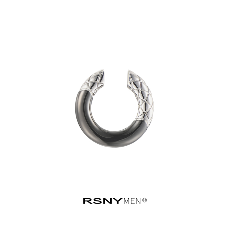 【新品】RSNY MEN纹理耳夹男无耳洞高级潮酷简约性冷淡风情侣耳饰