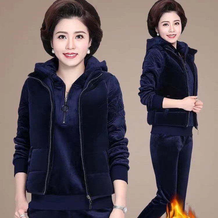 3093金丝绒冬款加绒加厚两件套（不含马甲）