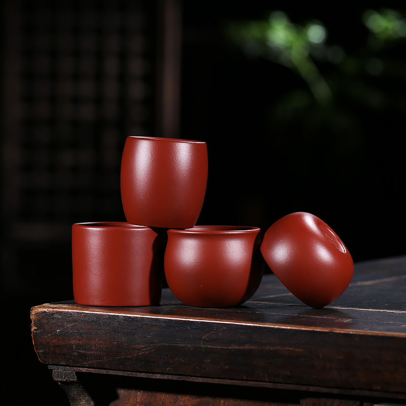 宜兴紫砂杯水杯主人杯大红袍品茗杯小杯子茶杯定制刻字个人喝茶杯