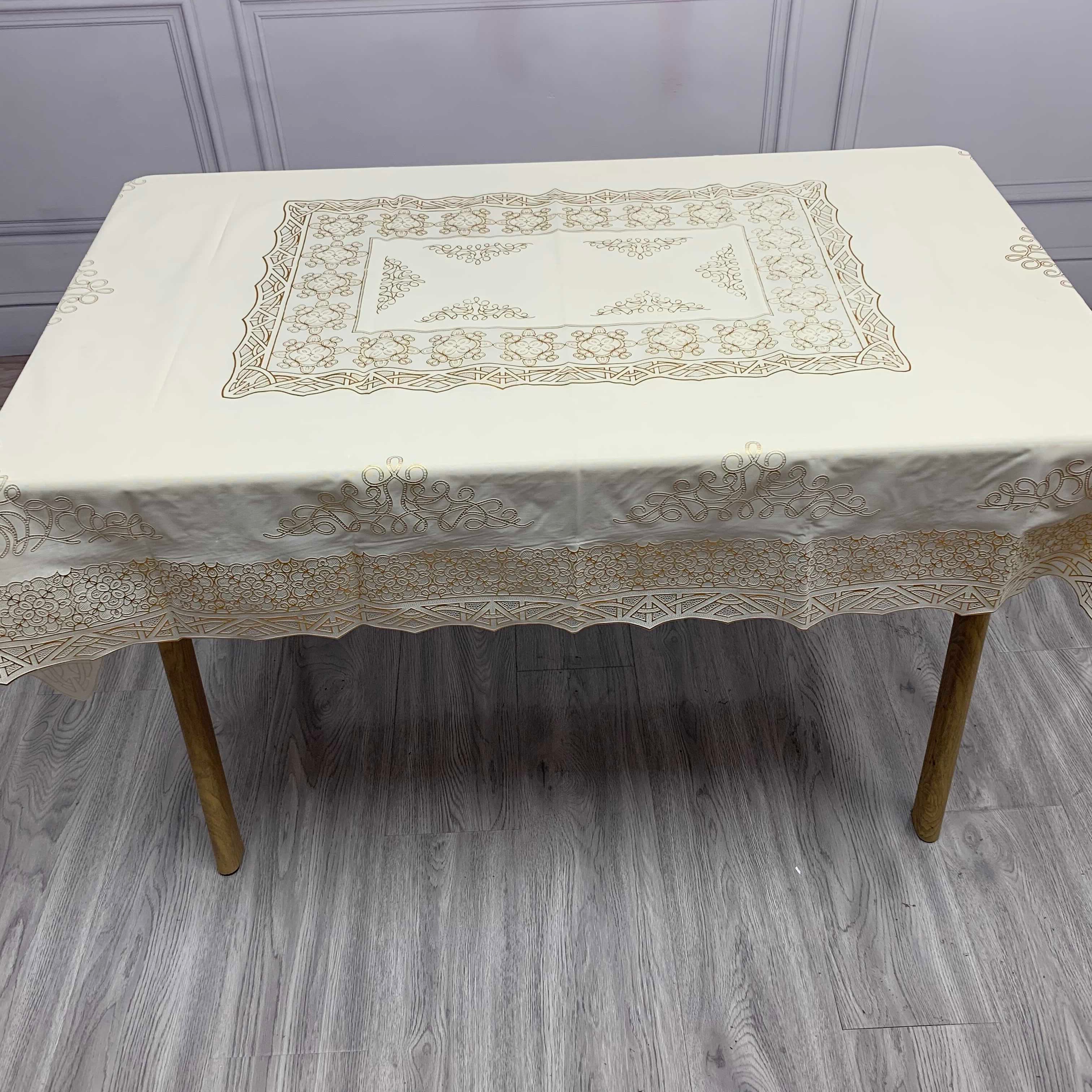 烫金长方形桌布（1.2宽*1.6长）防水pvc家用桌盖布方形餐桌茶几通用