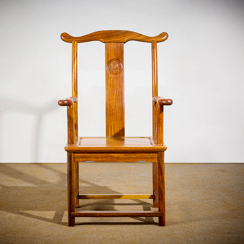 福川家奥坎官帽椅非洲绿心檀主人椅新中式椅子榫卯结构料（不包邮）
