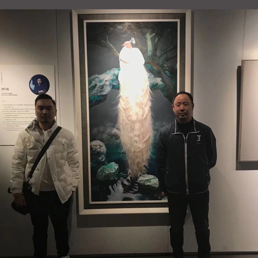 艺弘羽艺术  刘尽航 《白月光》野生动物绘画艺术家油画