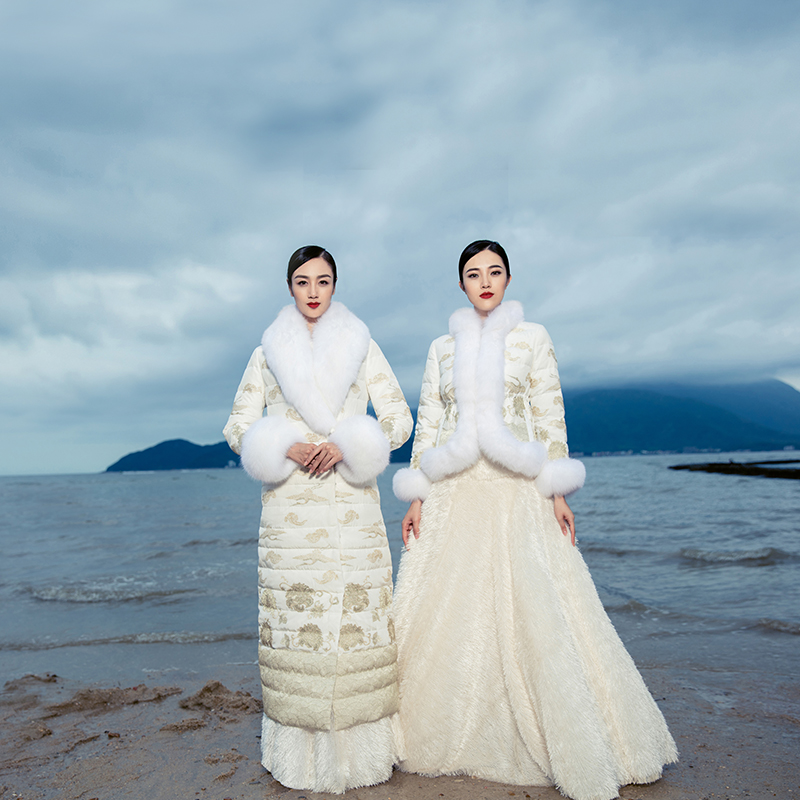 吉祥斋女装琼楼玉宇短羽绒服秋冬新款刺绣外套国风礼服正品