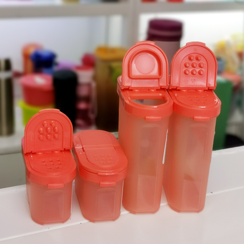 特百惠 双子盖调味盒椭圆调味盒250ML/110ML盐糖味精胡椒粉鸡精