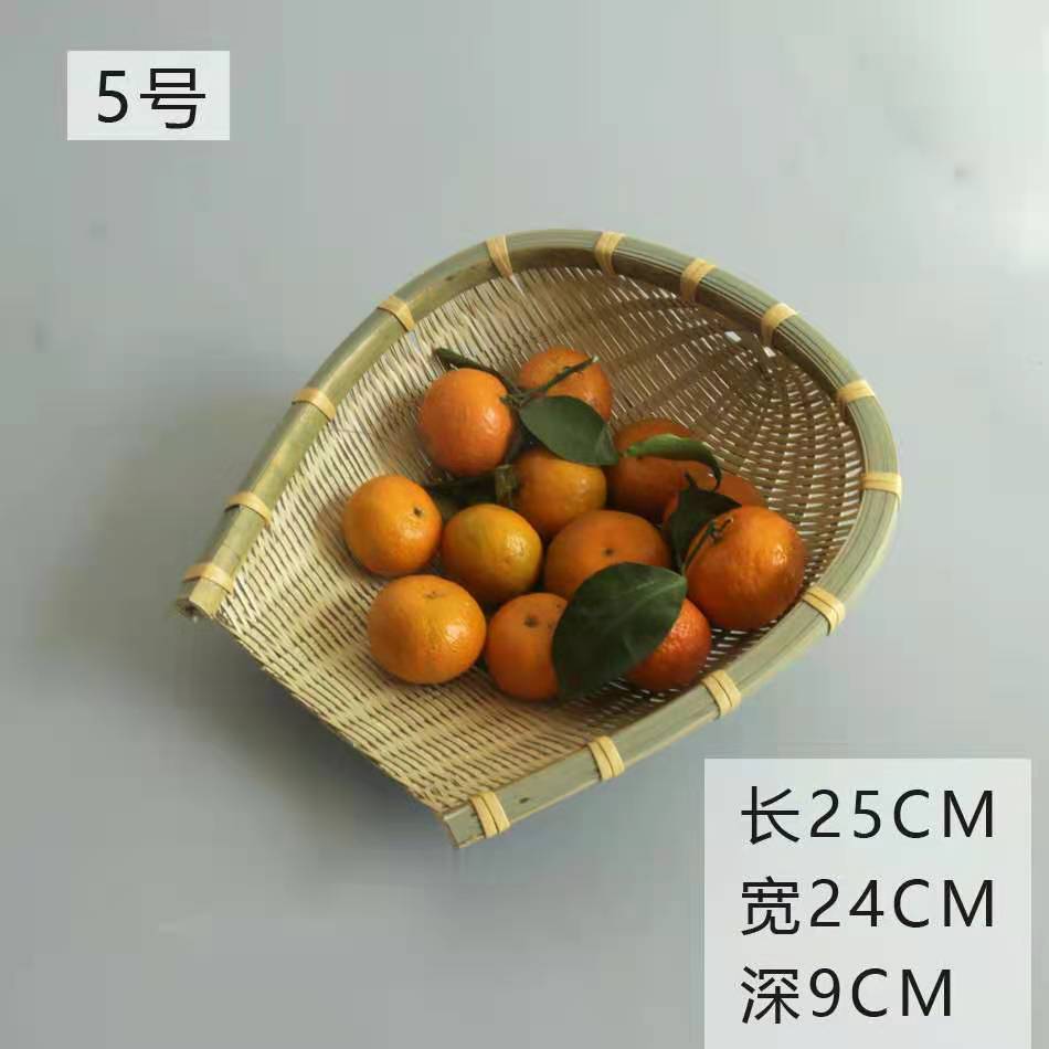 纯手工竹青编制竹筐 筲箕洗菜淘米竹编簸箕 