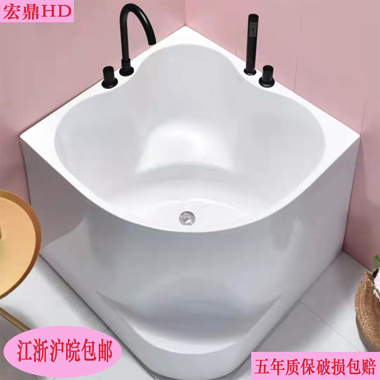 亚克力三角形蹋板成人家用小户型深泡浴缸0.8-1米浴缸家用小户型
