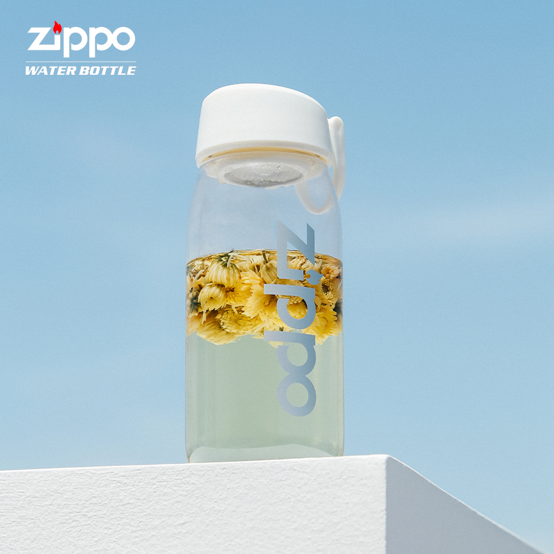 ZIPPO水杯夏季高颜值男女学生运动水杯便携简约防摔透明塑料杯子