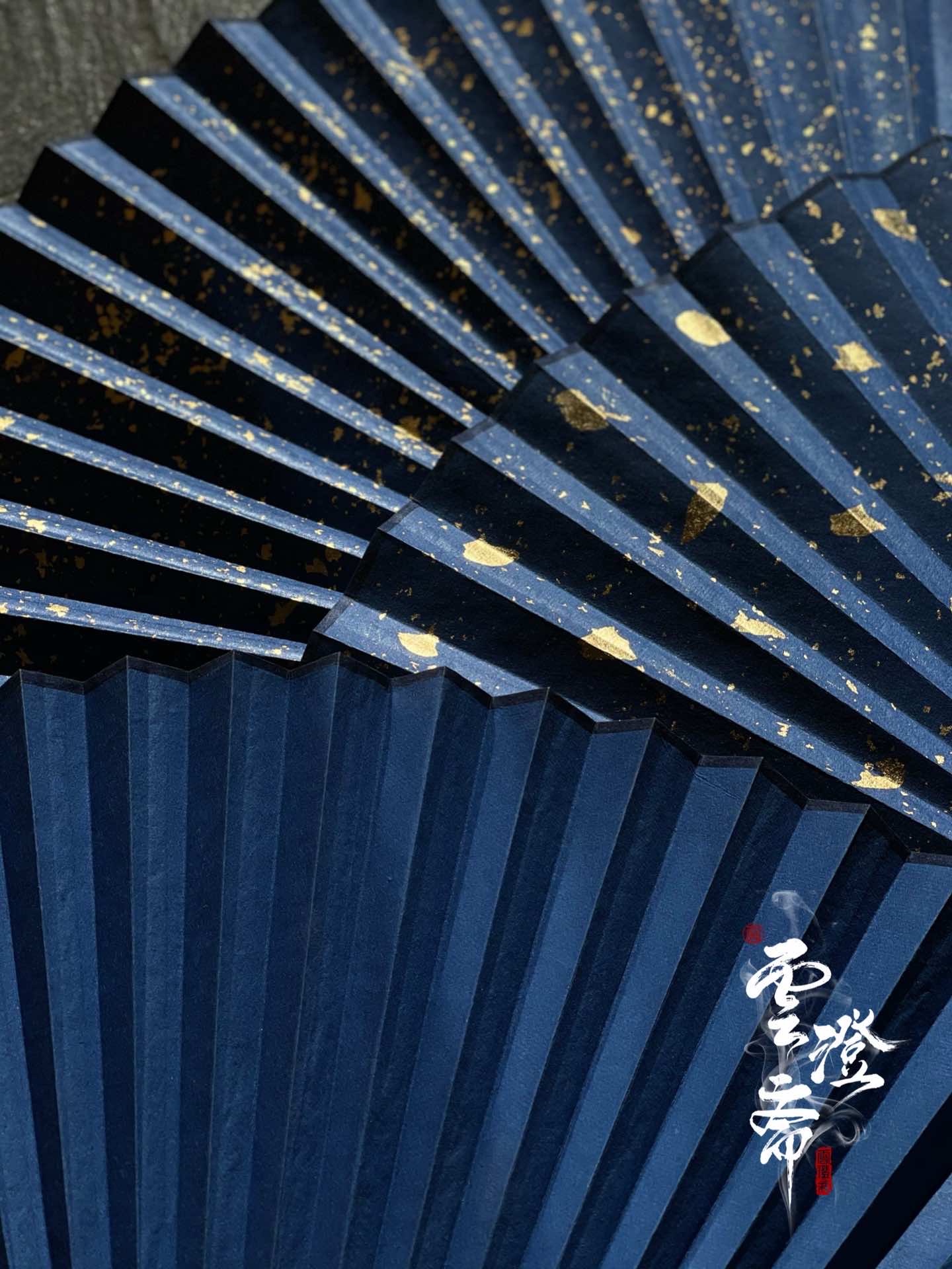 云澄斋出品全手工苏工洒真金超薄扇面九五寸十八档排口2.0