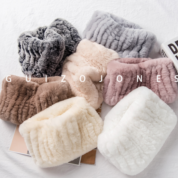 皮草兔毛围脖脖套加厚韩版围巾加绒防寒护颈毛绒防风保暖时尚柔软