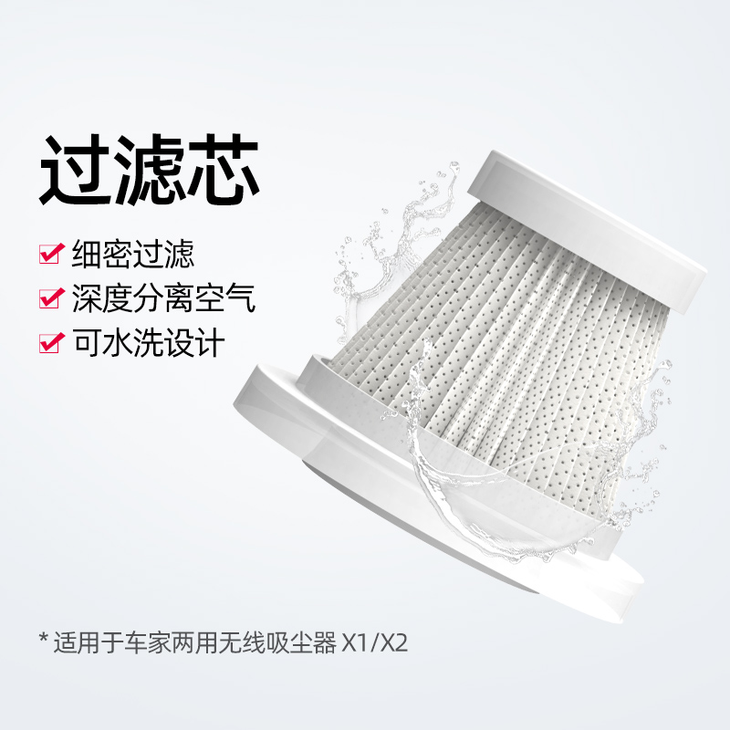 志高车载吸尘器家用吸尘器配件过滤芯可水洗 适用型号志高X2