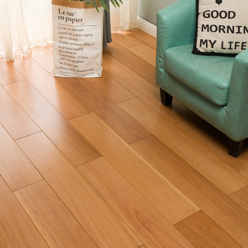 原木色家用客厅番龙眼纯实木地板灰色宽板大板南浔厂家直销