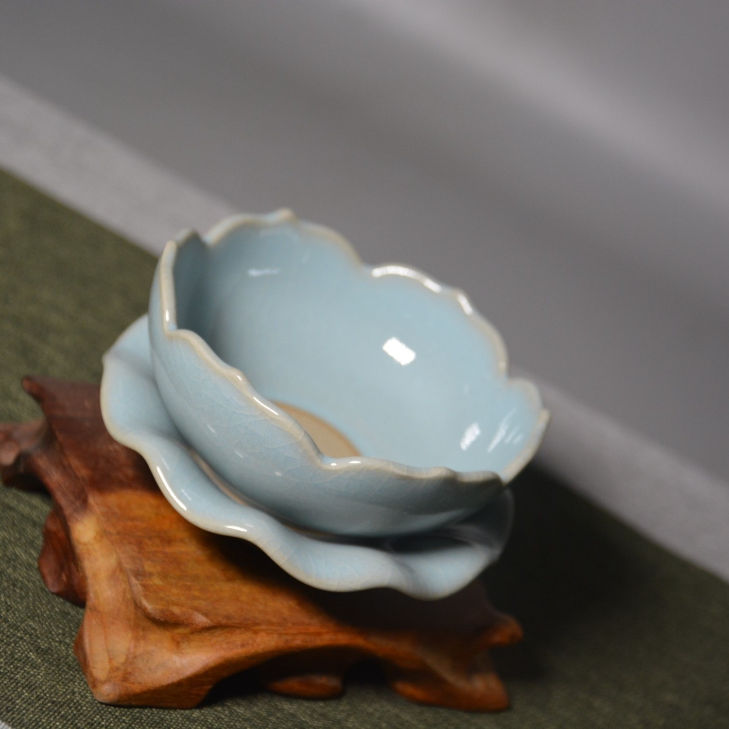 天青原矿玛瑙秞莲花茶漏