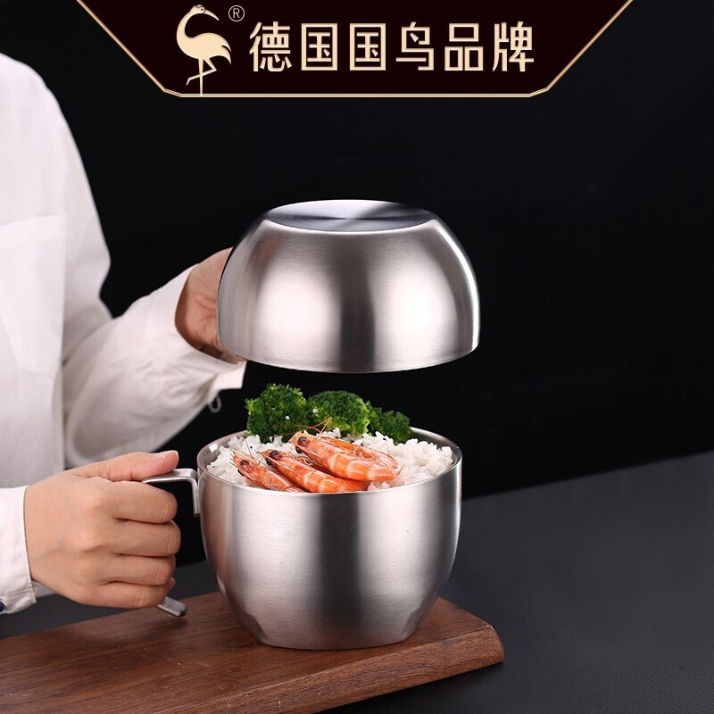 SSGP304不锈钢保温饭盒快餐碗学生上班族食堂打饭保温防烫泡面碗