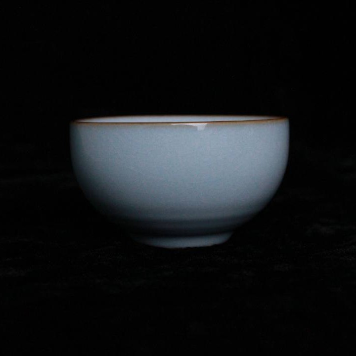 王振宇金边主人杯大师作品收藏品茶具匠心之作手工茶杯汝窑天青色