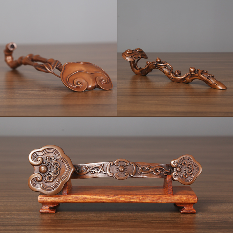 铜欣祥紫铜如意家居工艺品摆件家居装饰品客厅玄关办公室工艺品