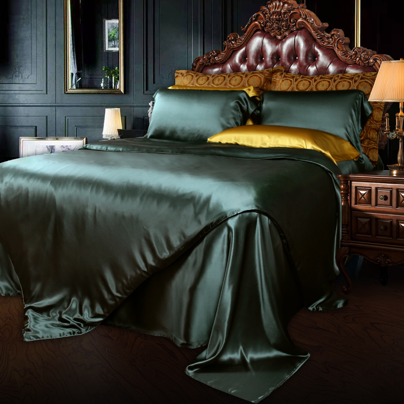 22姆米加厚双面真丝被套简约大宽幅桑蚕丝丝绸被罩亮丽光滑亲肤