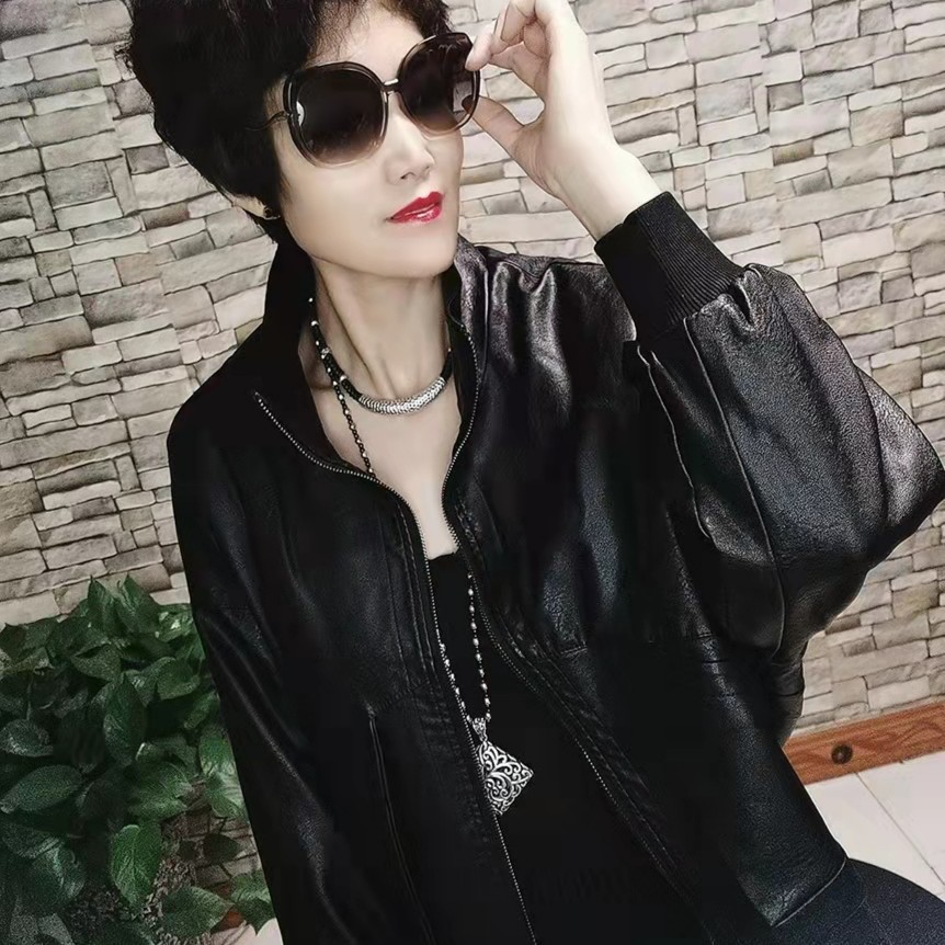 【加棉】女士休闲时尚百搭大口袋宽松欧韩皮衣外套