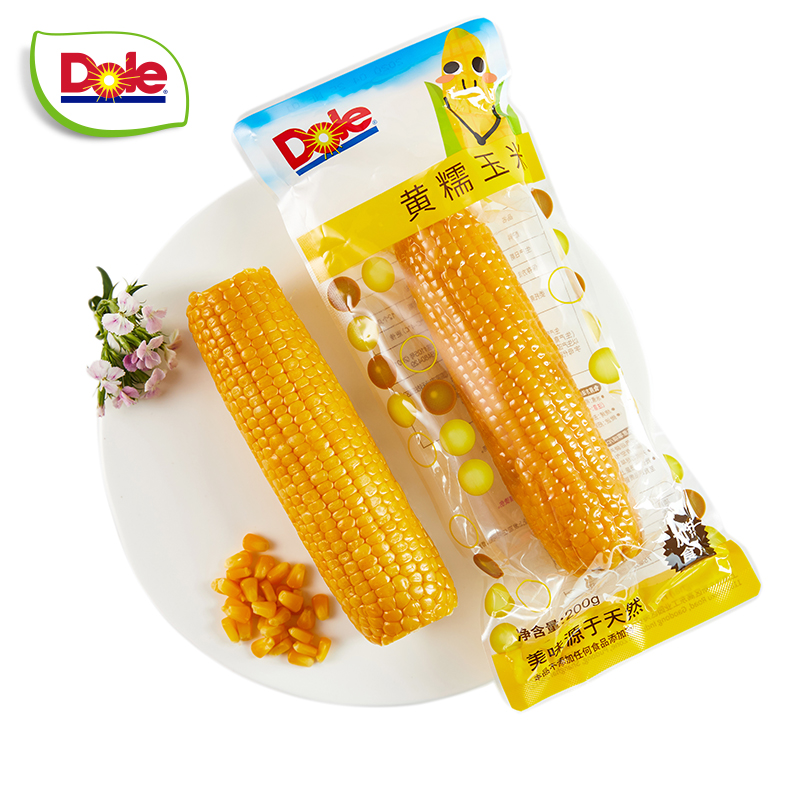 Dole/都乐黄糯玉米棒单根200g 6根真空包装玉米棒 香糯非转基因