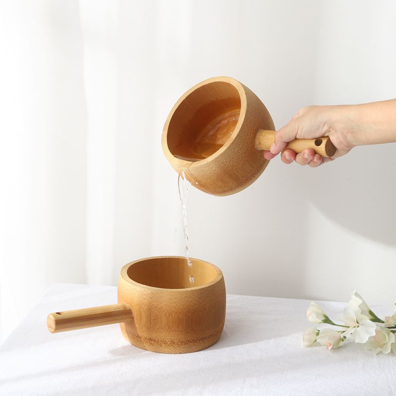 天然大竹节水勺 竹舀水瓢 老式竹制水勺 分茶勺楠竹水勺 茶道配件