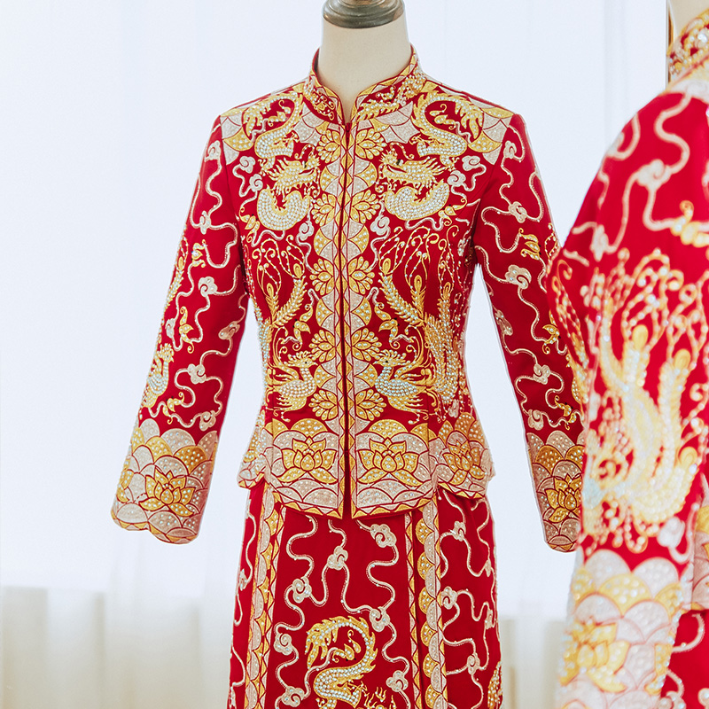 大五福显瘦龙凤褂秀禾服新娘2025年新款春夏中式结婚礼服嫁衣婚服