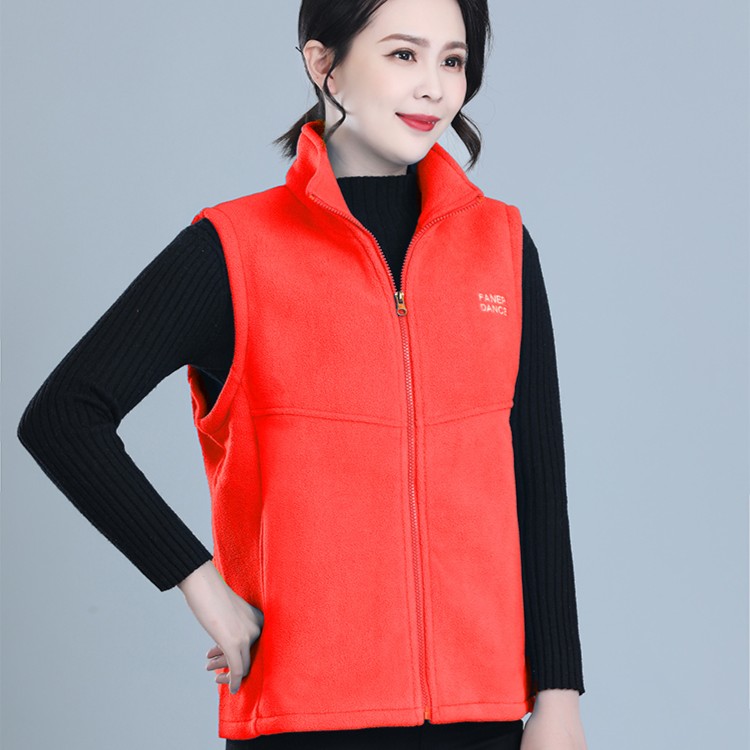 范儿丹斯立领冬季保暖加厚摇粒绒马甲外穿时双面尚保暖S2289