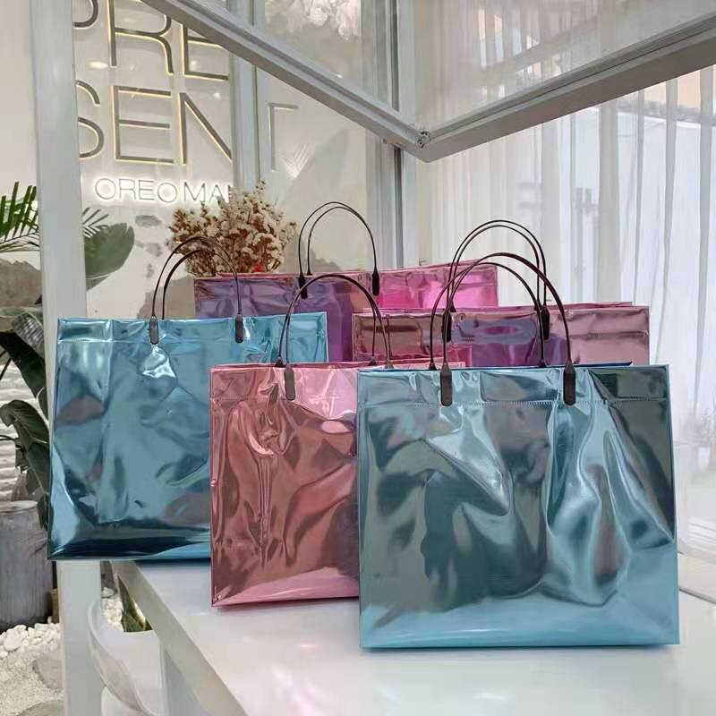 金属免税店袋镭射叉耳袋手提礼品服装袋包装袋